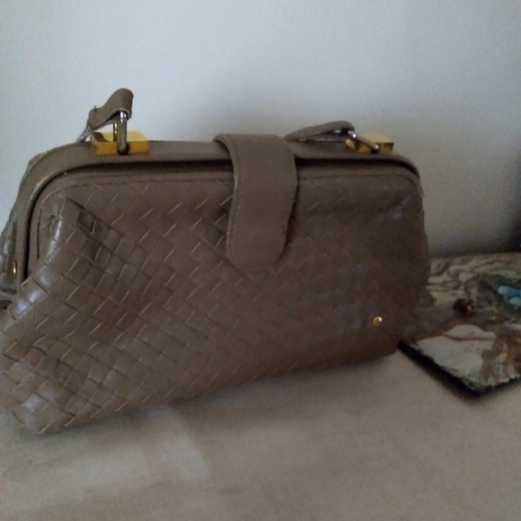 Etienne Aiger Crossbody Bag Light Brown with Gold Hardware - Picture 3 of 15